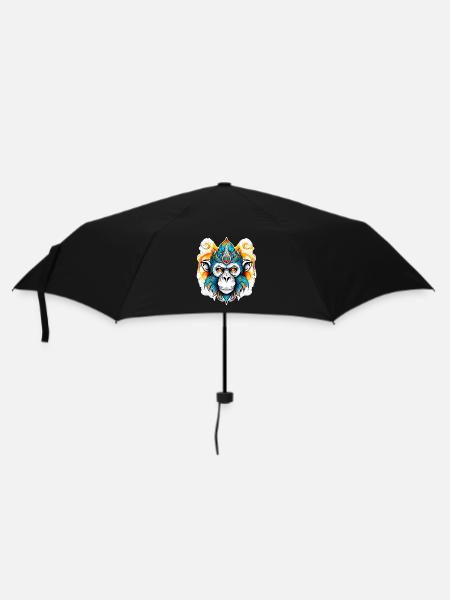Pochoir de singe - Parapluie standard - noir