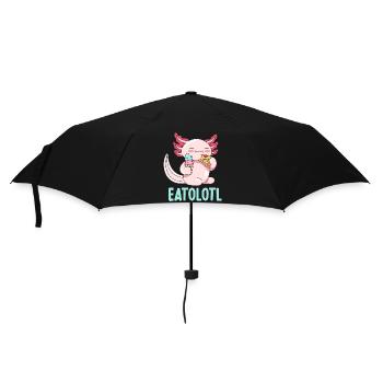 Eatolotl Pun Design for Axolotl Lovers - Umbrella (small) - black - Front