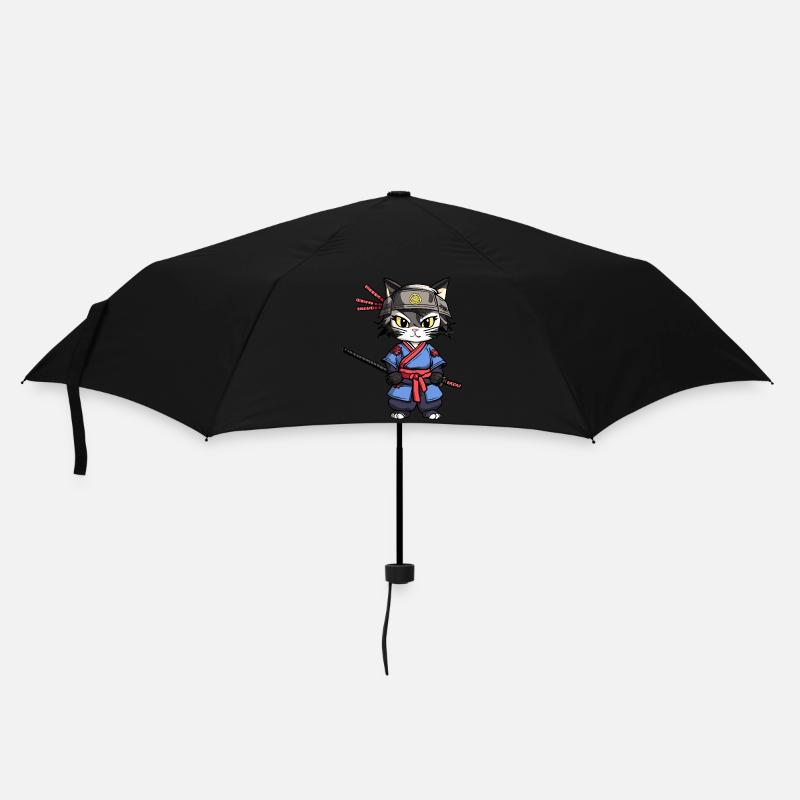 Samurai Cat #24 - Umbrella (small) - black