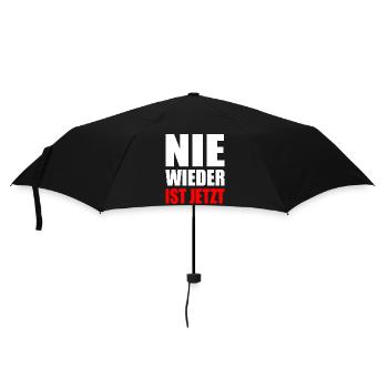 Nie wieder ist jetzt - Regenschirm (klein) - Schwarz - Vorne