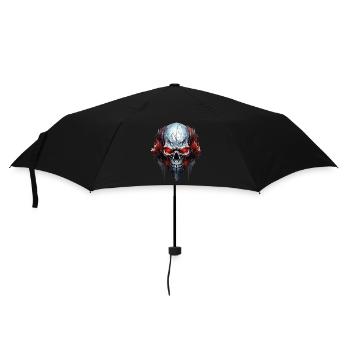Crâne Crâne Squelette Moto Biker Gang - Parapluie standard - noir - Devant