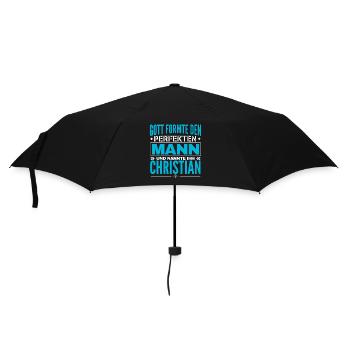 Christian Name Design - Regenschirm (klein) - Schwarz - Vorne