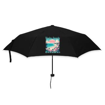 Pink Sands Beach, Bahamas - Grunge Vacation in the Bahamas - Umbrella (small) - black - Front