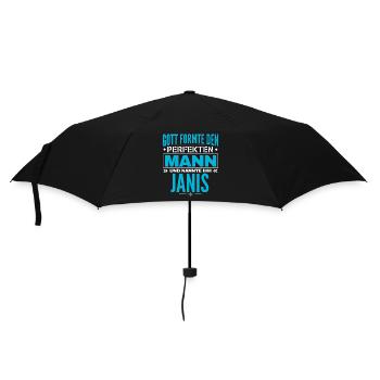 Janis Name Design - Regenschirm (klein) - Schwarz - Vorne