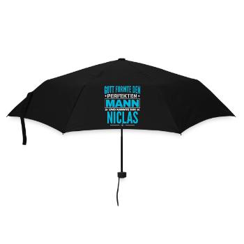 Niclas Name Design - Regenschirm (klein) - Schwarz - Vorne
