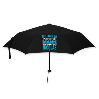 Nicolas Name Design - Regenschirm (klein) - Schwarz - Vorne