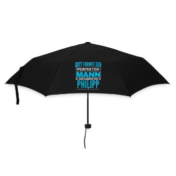 Philipp Name Design - Regenschirm (klein) - Schwarz - Vorne