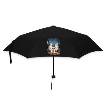 Halloween Geister Camping Kinder Cartoon - Regenschirm (klein) - Schwarz - Vorne