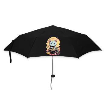 Cat Ramen Japan Pastel Aesthetic - Umbrella (small) - black - Front