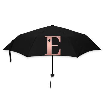 Letter E Rose Gold - Umbrella (small) - black - Front
