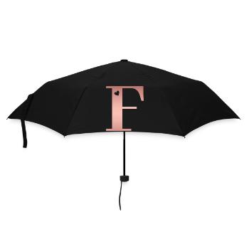 letter F rose gold - Umbrella (small) - black - Front