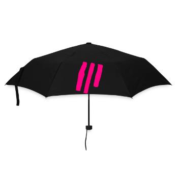 Streifen - Pink - Regenschirm (klein) - Schwarz - Vorne
