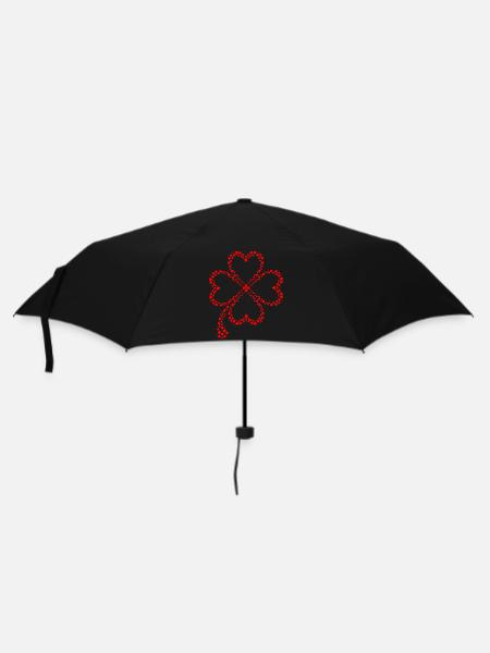 Kleeblatt Klee Design - Regenschirm (klein) - Schwarz