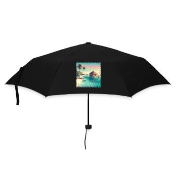 Maldives Reethi Beach – Grunge Holiday Paradise - Umbrella (small) - black - Front