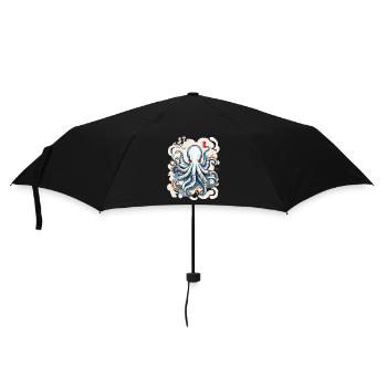 Vintage Japan Kraken Ukiyo-E Marine Aesthetic - Umbrella (small) - black - Front