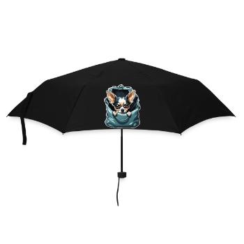 Chihuahua / kleiner Hund / Tier / winzig / Rasse - Regenschirm (klein) - Schwarz - Vorne