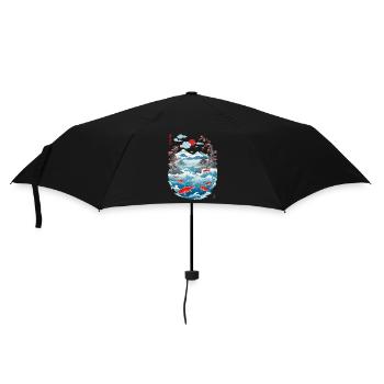 Aesthetic Koi Carp Japan Vintage Streetwear - Umbrella (small) - black - Front