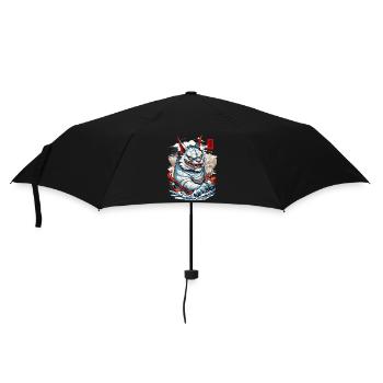 Japan Aesthetic Cats Yokai Ukiyo-E Streetwear - Umbrella (small) - black - Front