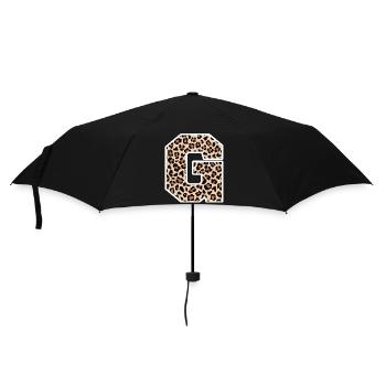 lettre G motif léopard -idée cadeau d’anniversaire - Parapluie standard - noir - Devant