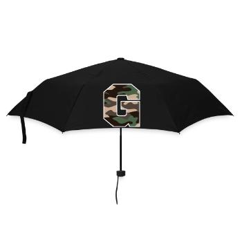 Buchstabe G Military Camouflage - Geschenkidee - Regenschirm (klein) - Schwarz - Vorne