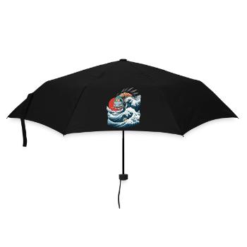 Lake Dragon Ukiyo-E Japan Vintage Aesthetic - Umbrella (small) - black - Front