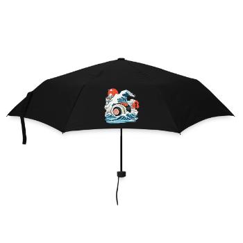 Rouleau de sushi japonais Vintage Ukiyo-E Design - Parapluie standard - noir - Devant