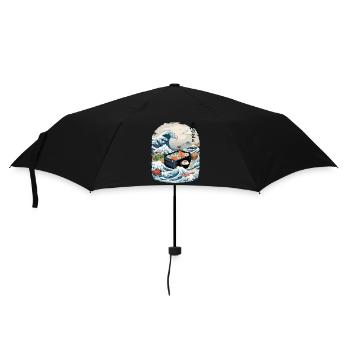 Japanese Sushi Ukiyo-E Art Aesthetic Design - Umbrella (small) - black - Front