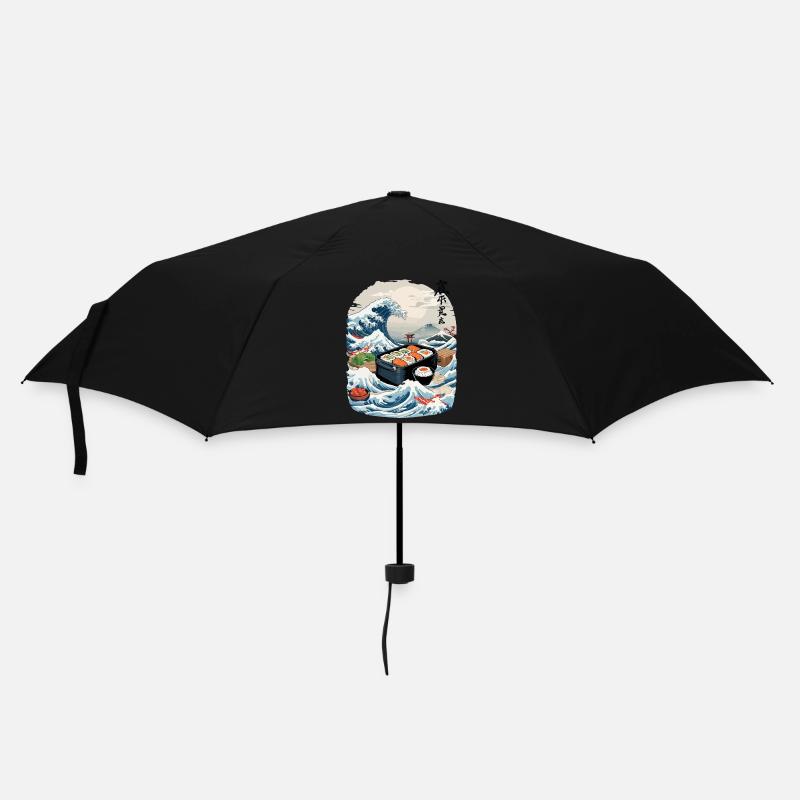 Sushi japonais Ukiyo-E Art Design esthétique - Parapluie standard - noir