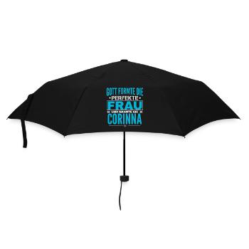 Corinna Name Design - Regenschirm (klein) - Schwarz - Vorne