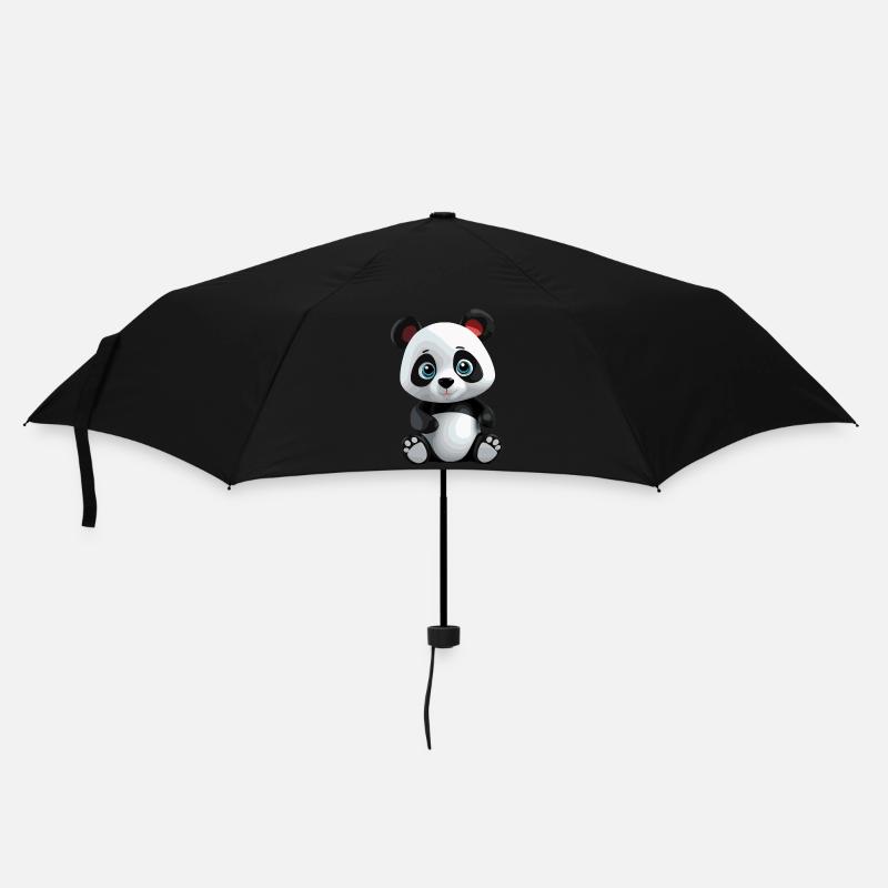Panda - Regenschirm (klein) - Schwarz