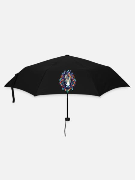 Oeuvre de mandala cheval spirituel - Parapluie standard - noir