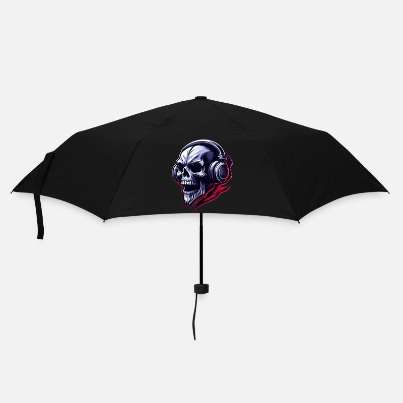Skull Illustration - Umbrella (small) - black