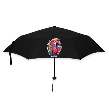 Papagei - Regenschirm (klein) - Schwarz - Vorne