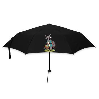 Funny Raccoon Costume Cute Easter Eggs - Umbrella (small) - black - Front