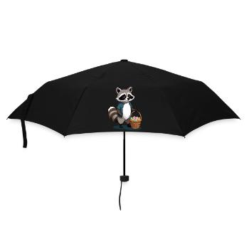 Funny Raccoon Costume Cute Easter Eggs - Umbrella (small) - black - Front