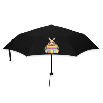 Drôle de paresseux lapin de Pâques emblématique Pâques - Parapluie standard - noir - Devant