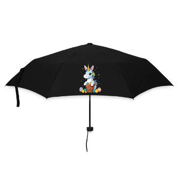 Lustiges Einhorn Osterhase Süßes Ostereinhorn - Regenschirm (klein) - Schwarz - Vorne