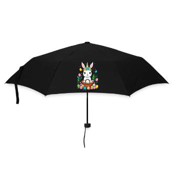 Lustiges Einhorn Osterhase Süßes Ostereinhorn - Regenschirm (klein) - Schwarz - Vorne