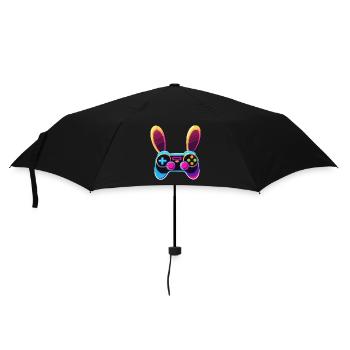 Lapin de Pâques Gamer Jeux de Pâques emblématiques - Parapluie standard - noir - Devant