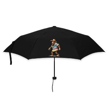 Mexican Bigfoot Sasquatch Sombrero - Umbrella (small) - black - Front