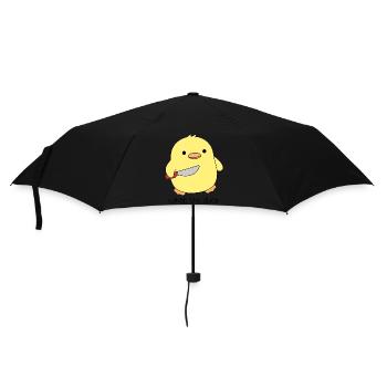 funny duck quote what te duck with knife - Umbrella (small) - black - Front