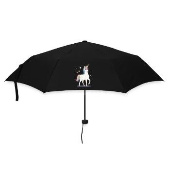 Einhorn Mama Lustige & Stylische Einhorn Frau - Regenschirm (klein) - Schwarz - Vorne