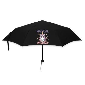 Magical Mama Einhorn Liebe Stylisch Lustig - Regenschirm (klein) - Schwarz - Vorne