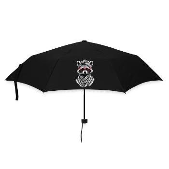 Mama Raccoon Raccoon Amoureux du raton laveur - Parapluie standard - noir - Devant
