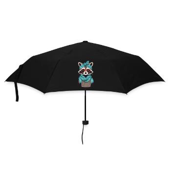 Mama Raccoon Raccoon Amoureux du raton laveur - Parapluie standard - noir - Devant