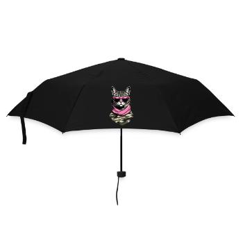Niedliche Katzenmama Katzenmutter mit Stil - Regenschirm (klein) - Schwarz - Vorne