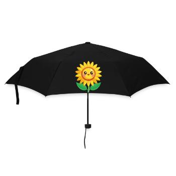 eine fröhliche Sonnenblume - Regenschirm (klein) - Schwarz - Vorne
