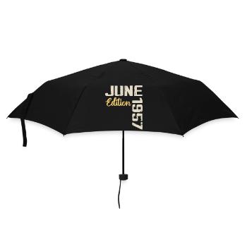 Born in June 1957 Gift June 1957 Birthday - Umbrella (small) - black - Front