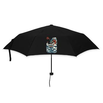 Vintage Ukiyo-E Style Japanese Dragon Art - Umbrella (small) - black - Front