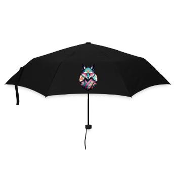 Japanische Kitsune Maske Anime Kawaii Fuchsgeist - Regenschirm (klein) - Schwarz - Vorne